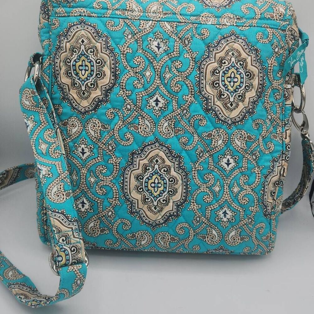 Vera Bradley totally turquiose messenger bag,wallet and clip on ID holder - Picture 4 of 13